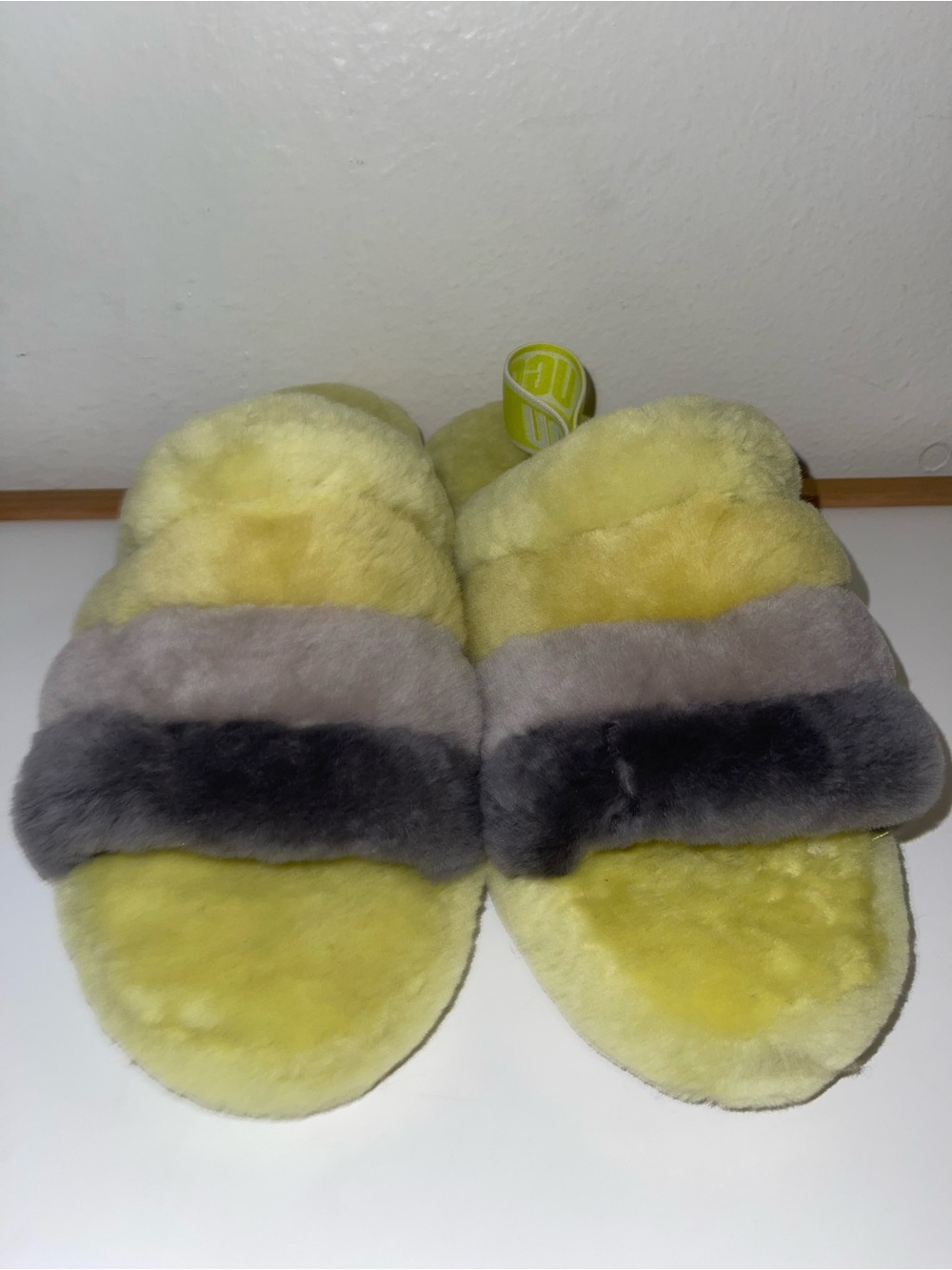 UGG FLUFF YEAH SLIDE WOOL SLIPPER SANDAL MULTICOLOR WOMENS US 9